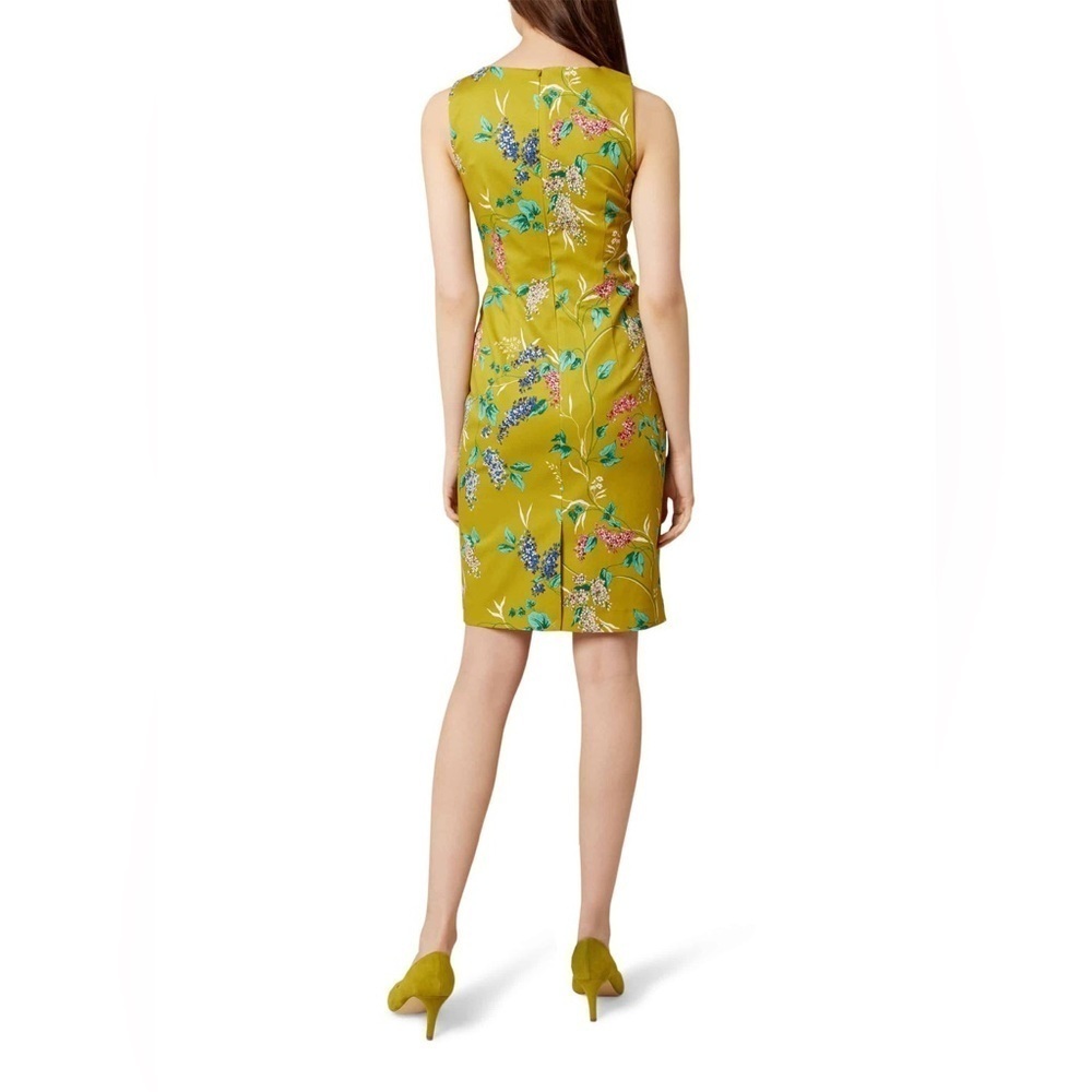 Hobbs London Size 4 Green Chartreuse Moira Garden Floral Sheath Occasions Dress - Picture 5 of 16